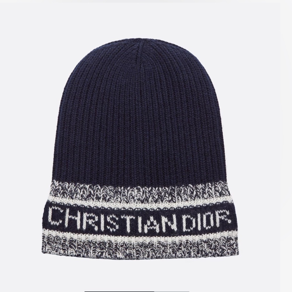 Christian Dior D White Beanie